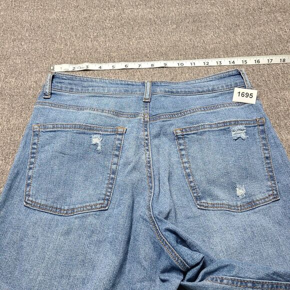 Womens Jeans 11 High Rise Blue Distressed Grunge Denim Pants Rips Holes - Picture 7 of 8